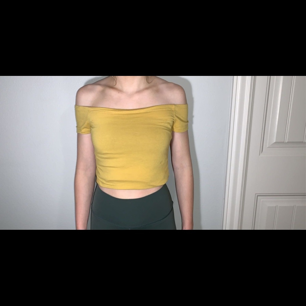 Pacsun yellow off the shoulder top